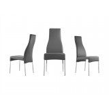 VALENTINO Dark Gray Eco-leather Dining Chair - Set of 3