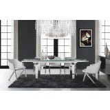 ACORN Collection White Eco-Leather Arm Dining Chair