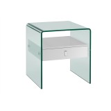  Casabianca Bari Nightstand / End Table - White BG Angled View