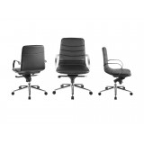 Casabianca HORIZON Arm Black Eco-leather Office Chair - Set 3