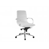 Casabianca HORIZON Arm White Eco-leather Office Chair - Angled
