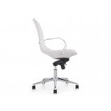 Casabianca HORIZON Arm White Eco-leather Office Chair - Side