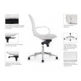 Casabianca HORIZON Arm White Eco-leather Office Chair