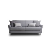 Habitat Queen Size Sofa Bed In Light Gray Linen With Gray Feet - Front