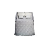Habitat Queen Size Sofa Bed In Light Gray Linen With Gray Feet - Top Angled