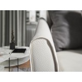 Habitat Queen Size Sofa Bed In White Pu-leather And Gray Feet - Lifestyle Side Close-Up