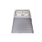 Habitat Queen Size Sofa Bed In White Pu-leather And Gray Feet - Top Angled View