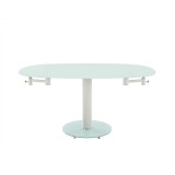 Thao Dining Table In White Tempered Glass - Front