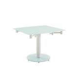 Thao Dining Table In White Tempered Glass - Angled View