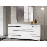 Casabianca Wave Chest In High Gloss White Melamine With Chrome Trim - Lifestyle 2