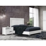 Casabianca WAVE Nightstand In High Gloss White Melamine With Chrome Trim - Lifestyle 3