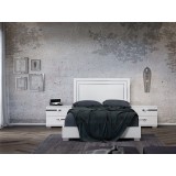 Casabianca WAVE Nightstand In High Gloss White Melamine With Chrome Trim - Lifestyle 2