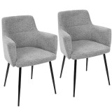 LumiSource Andrew Dining Chair - Set Of 2 - GREY; BLACK LEGS 