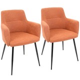 LumiSource Andrew Dining Chair - Set Of 2 - ORANGE; BLACK LEGS 