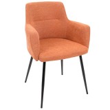 LumiSource Andrew Dining Chair - Set Of 2 - ORANGE; BLACK LEGS - Perspective