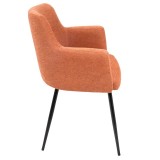 LumiSource Andrew Dining Chair - Set Of 2 - ORANGE; BLACK LEGS - Side