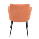 LumiSource Andrew Dining Chair - Set Of 2 - ORANGE; BLACK LEGS - Rear