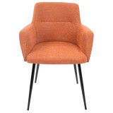 LumiSource Andrew Dining Chair - Set Of 2 - ORANGE; BLACK LEGS - Front