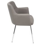 LumiSource Andrew Dining Chair - Set Of 2 - GREY; CHROME LEGS - Side
