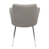 LumiSource Andrew Dining Chair - Set Of 2 - GREY; CHROME LEGS - Rear