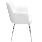LumiSource Andrew Dining Chair - Set Of 2 - WHITE; CHROME LEGS - Side