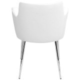 LumiSource Andrew Dining Chair - Set Of 2 - WHITE; CHROME LEGS - Rear