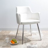 LumiSource Andrew Dining Chair - Set Of 2 - WHITE; CHROME LEGS - Lifestyle