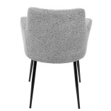 LumiSource Andrew Dining Chair - Set Of 2 - GREY; BLACK LEGS - Rear