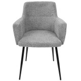 LumiSource Andrew Dining Chair - Set Of 2 - GREY; BLACK LEGS - Front