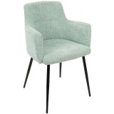 LumiSource Andrew Dining Chair - Set Of 2 - GREEN; BLACK LEGS - Perspective