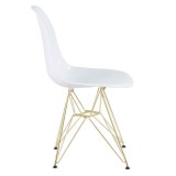 LumiSource Brady Chair - Set of 2 - WHITE - Side
