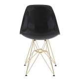 LumiSource Brady Chair - Set of 2 - BLACK - Rear
