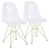 LumiSource Brady Chair - Set of 2 - WHITE 