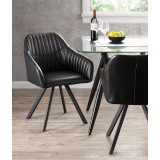 LumiSource Clubhouse Pleated Chair - Set of 2 - BLACK - Lifestyle
