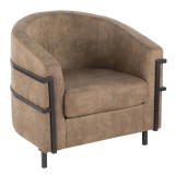 LumiSource Colby Tub Chair - BROWN - Perspective