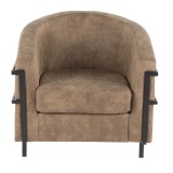 LumiSource Colby Tub Chair - BROWN - Front