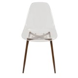 LumiSource Clara Dining Chair - Set of 2 - WALNUT LEGS - Front