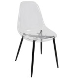 LumiSource Clara Dining Chair - Set of 2 - BLACK LEGS - Perspective