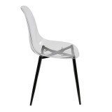 LumiSource Clara Dining Chair - Set of 2 - BLACK LEGS - Side