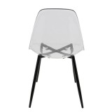 LumiSource Clara Dining Chair - Set of 2 - BLACK LEGS - Rear