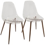 LumiSource Clara Dining Chair - Set of 2 - WALNUT LEGS