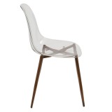 LumiSource Clara Dining Chair - Set of 2 - WALNUT LEGS - Side