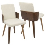 LumiSource Carmella Dining Chair - Set of 2 - CREAM 