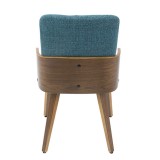 LumiSource Carmella Dining Chair - Set of 2 - TEAL - Rear