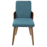 LumiSource Carmella Dining Chair - Set of 2 - TEAL - Front