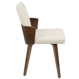LumiSource Carmella Dining Chair - Set of 2 - CREAM - Side