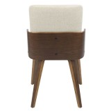 LumiSource Carmella Dining Chair - Set of 2 - CREAM - Rear