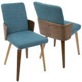 LumiSource Carmella Dining Chair - Set of 2 - TEAL 