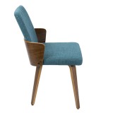 LumiSource Carmella Dining Chair - Set of 2 - TEAL - Side