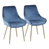 LumiSource Diana Chair - Set of 2 - BLUE